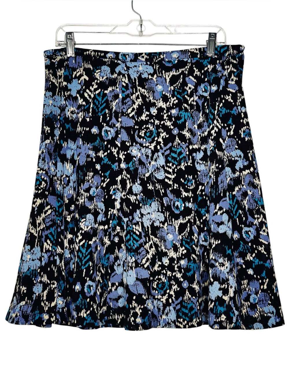 Sag Harbor Blue and Purple Floral Skirt Knee Length